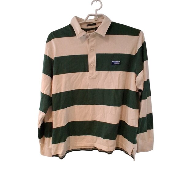 LL Bean shirt mens XL vintage soft Rugby cotton Peru - Picture 1 of 5
